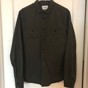Army green button down